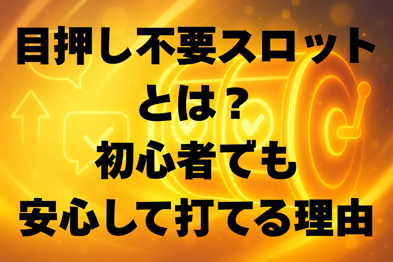 2025年最新版】初心者向け目押し不要スロット徹底解説｜おすすめ機種と評価基準│ういスロ｜パチスロ初心者の入門ガイド